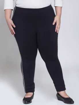 plusS Women Black Churidar Leggings