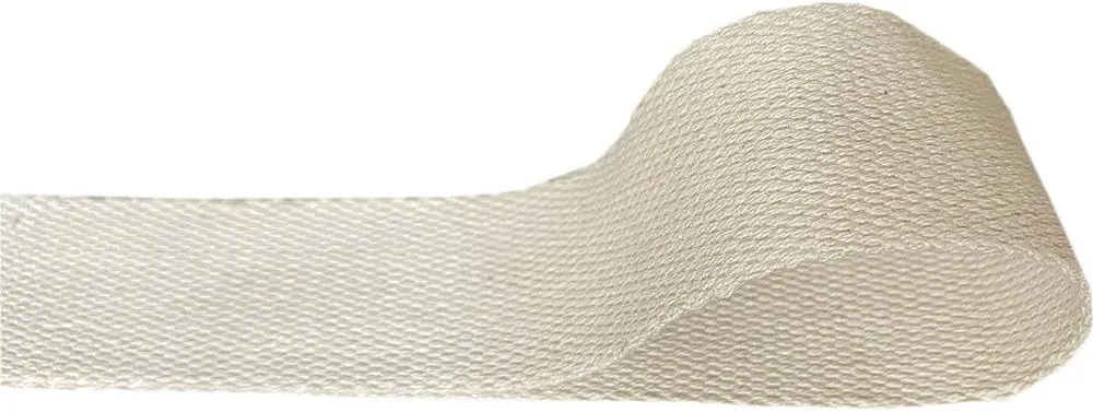 QIANF 1 Inch Natural Heavy Cotton Webbing 25 Yards for Bags Backpack Straps Belts Tote Bag Handles Pet Collars Fabric Purse Making Crafts