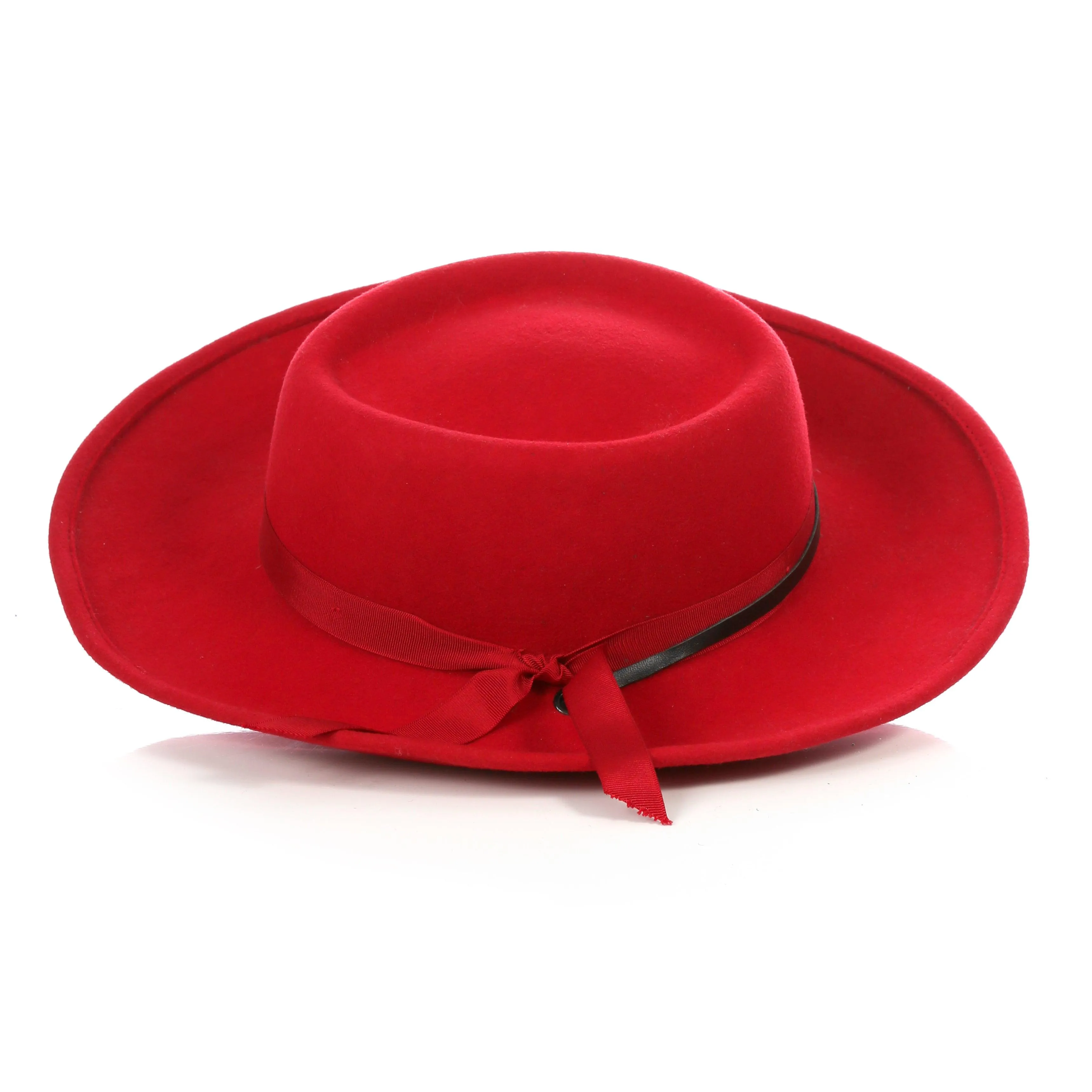 Red Fedora Earp Wide Brim Hat