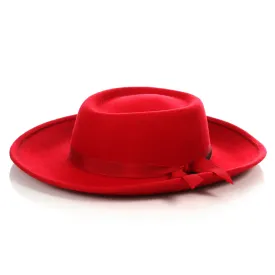 Red Fedora Earp Wide Brim Hat
