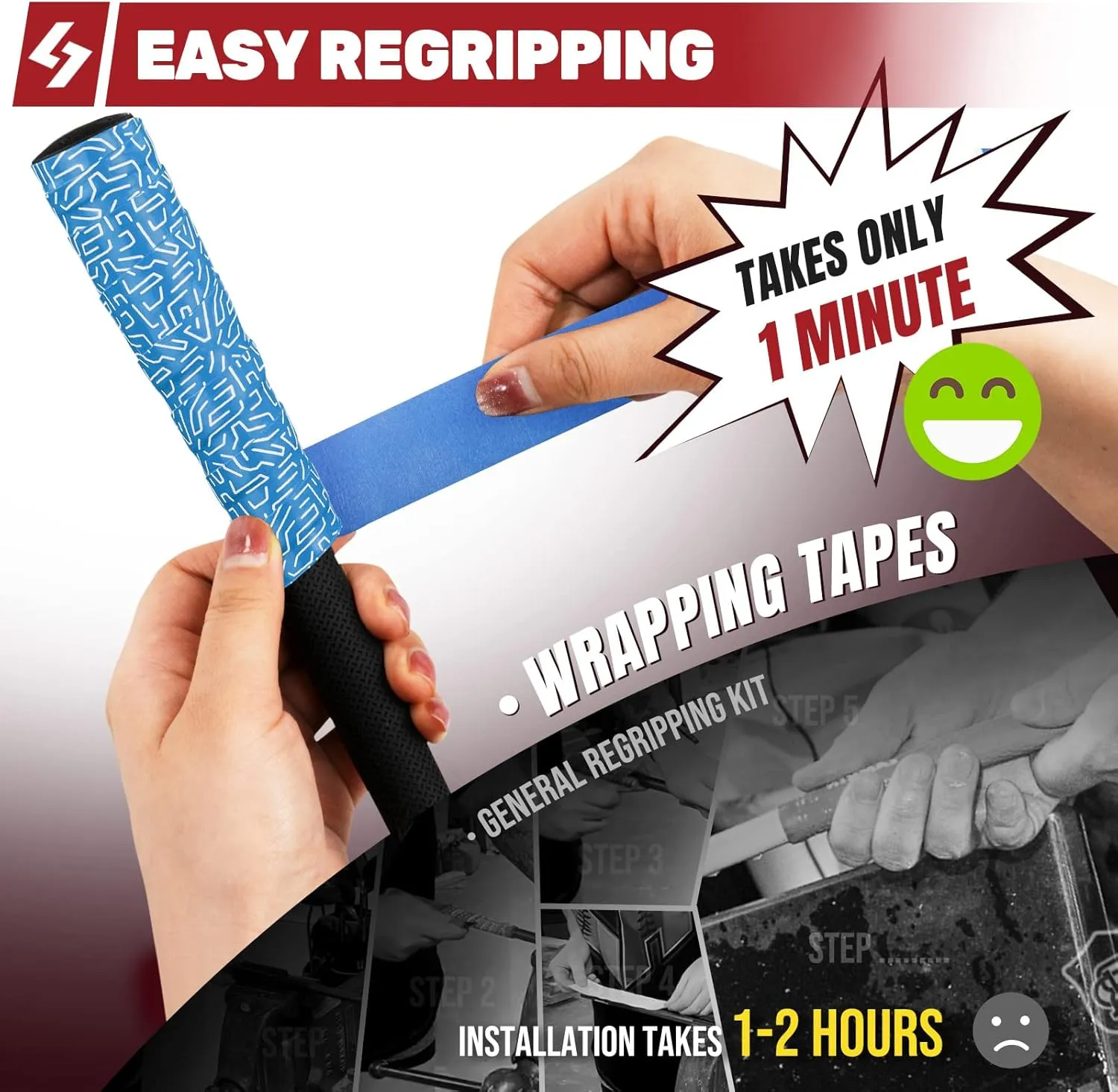 SAPLIZE Golf Grip Wrapping Tapes, 3 Or 15 Pack Tacky PU Overgrip Tapes, New Regripping Solution for Golf Club Grips