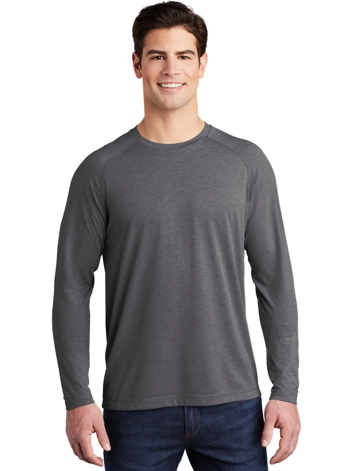 Sport-Tek Posicharge Long Sleeve Tri-Blend Wicking Raglan Tee