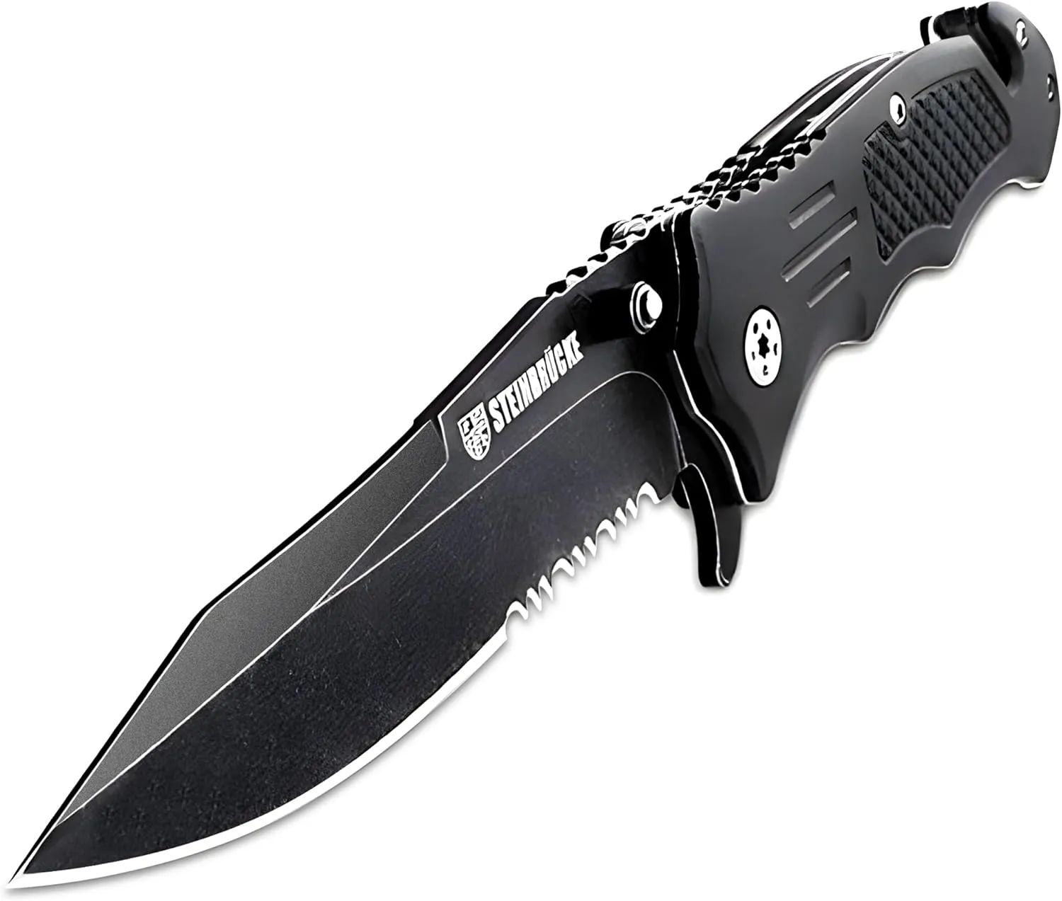 Steinbrucke Tactical Knife Pocket Knife Folding Stainless Steel 8Cr13Mov 3.4'' Blade, with Reversible Clip - Good Gift for Hunting Camping Survival Outdoor and Everyday Carry