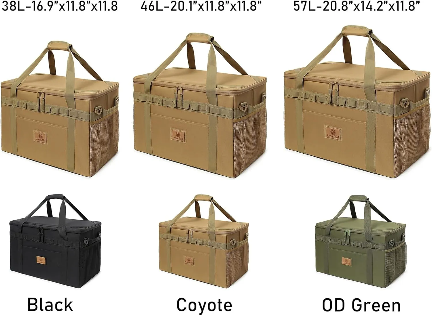 Tactical Camping Storage Bag Utility Tote Bag Camping Kitchen Organizer with Axe Holder & Shoulder Strap