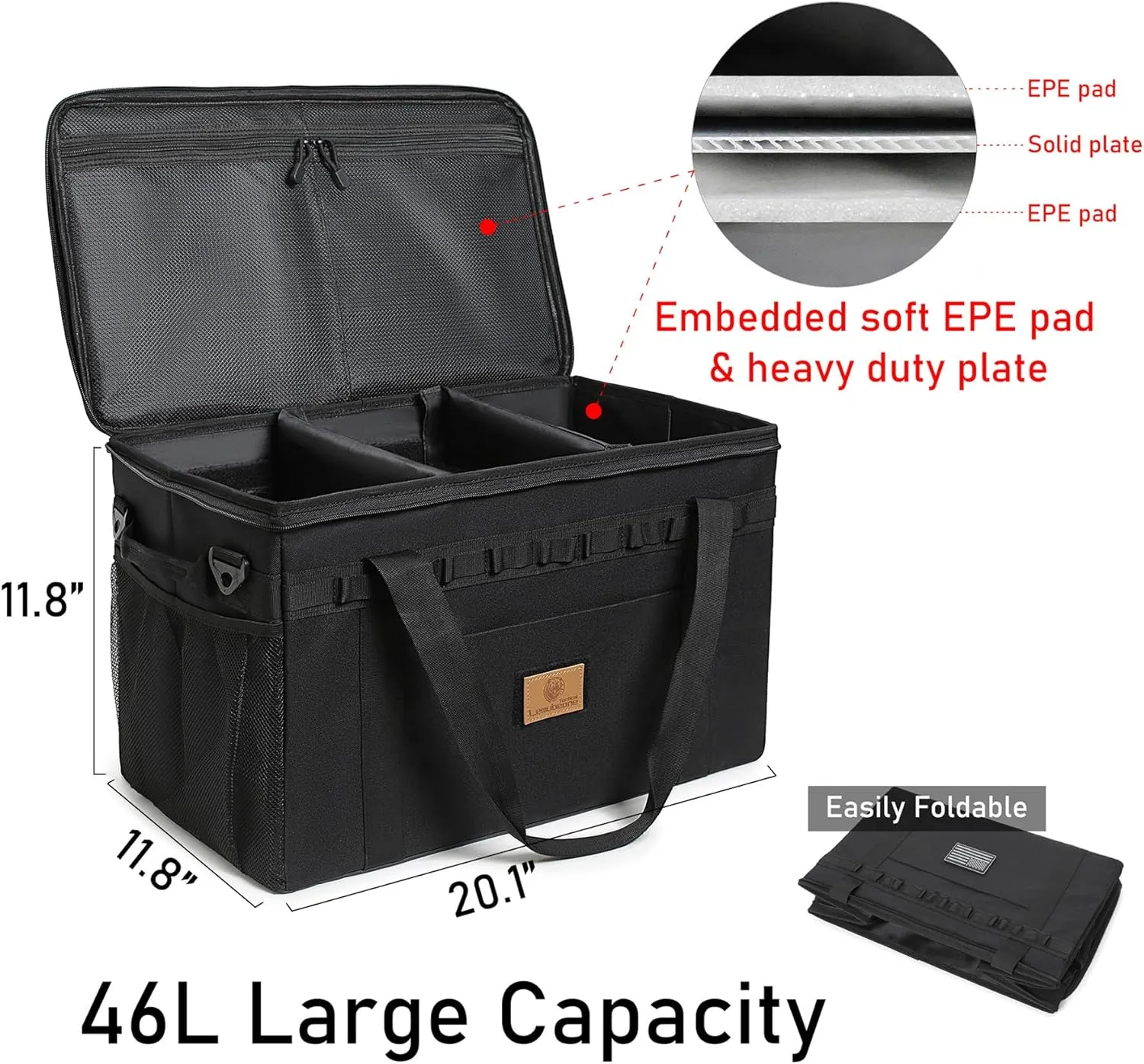 Tactical Camping Storage Bag Utility Tote Bag Camping Kitchen Organizer with Axe Holder & Shoulder Strap