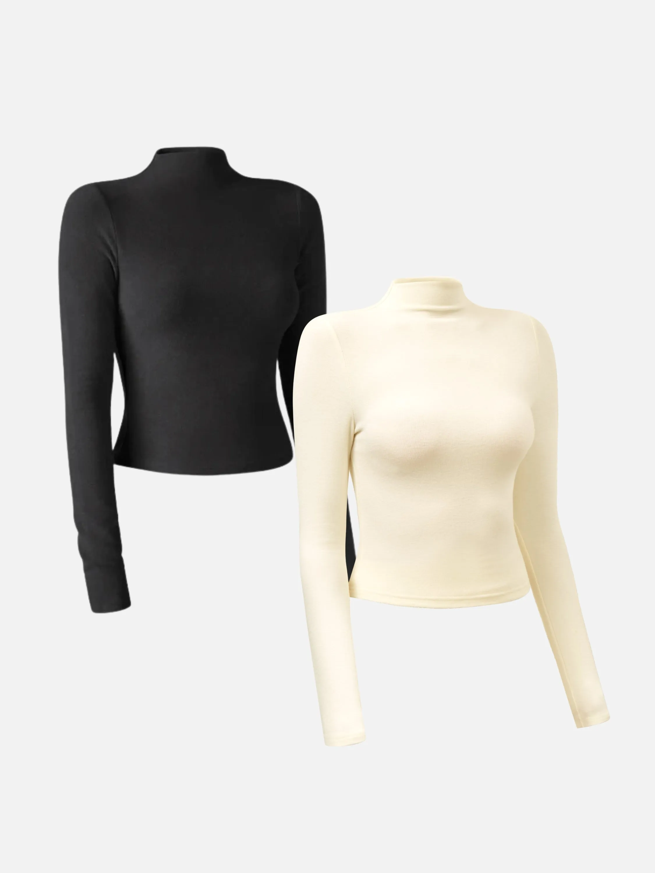 Thermal Brushed Mock Neck Crop Top