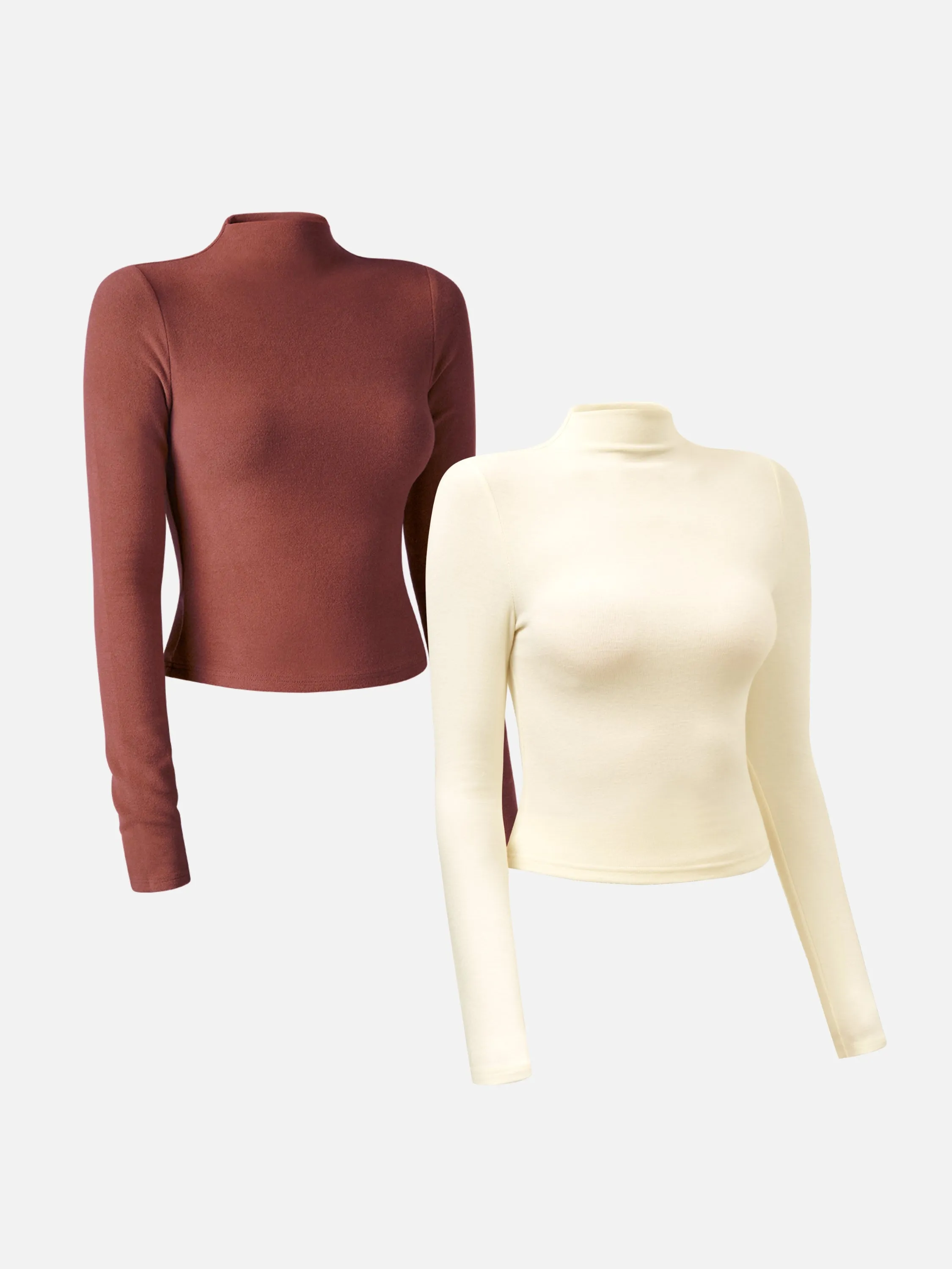 Thermal Brushed Mock Neck Crop Top