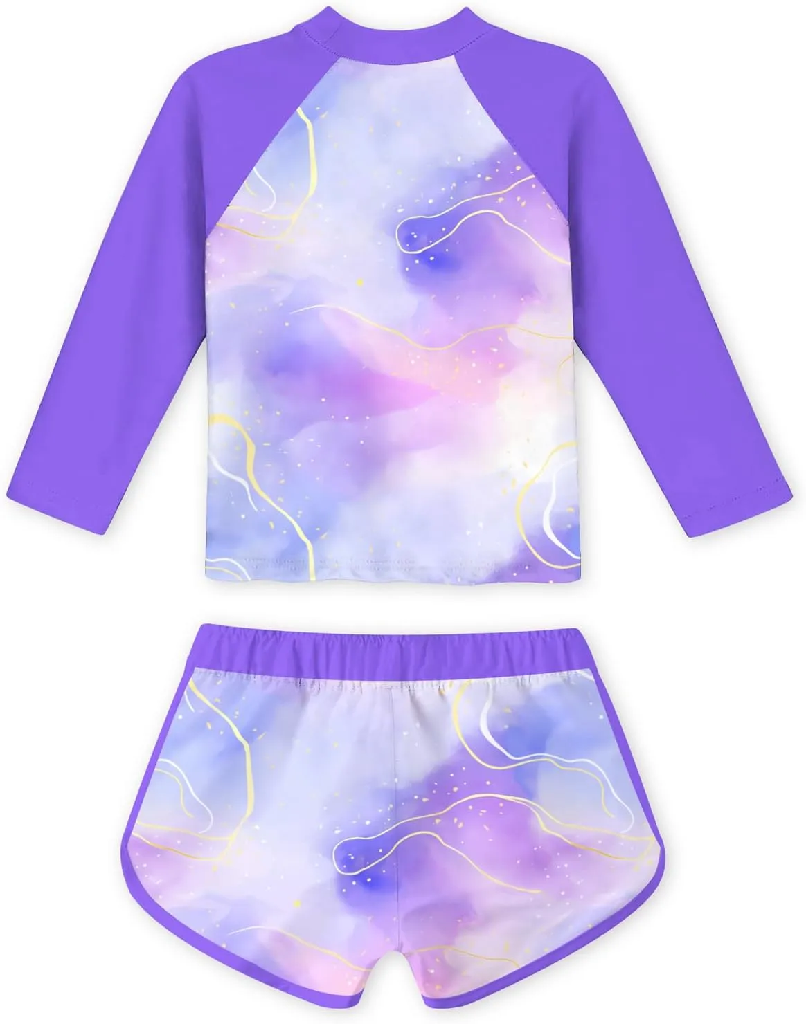 TUONROAD Girls 2 Pieces Rash Guard Swimsuit Long Sleeve Tankini for 4-10 Years