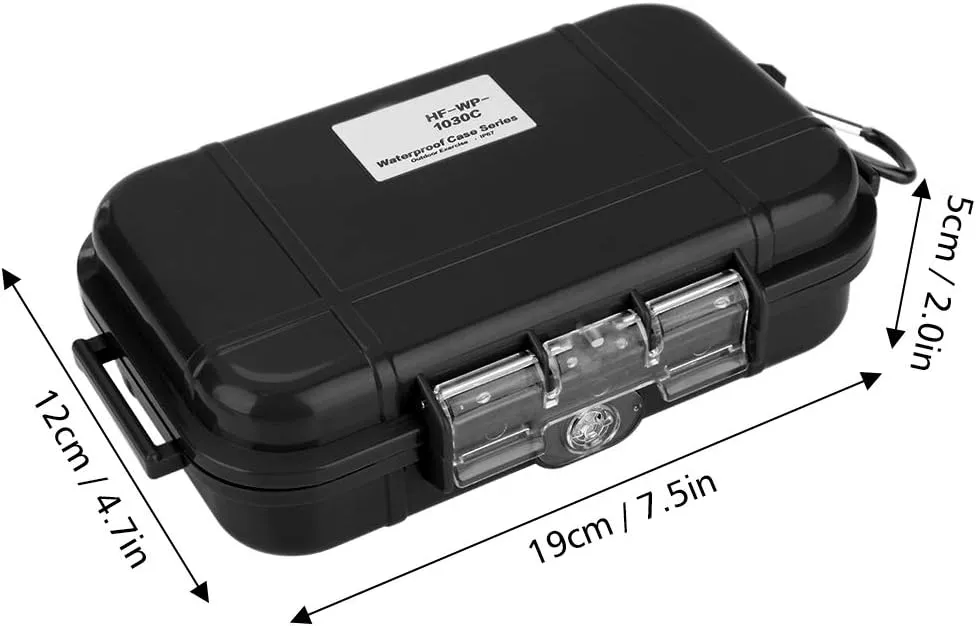 Waterproof Storage Case, Outdoor Survival Waterproof Case Shockproof Storage Case Airtight Carry Box Container for Outdoor Boating Camping(Black)