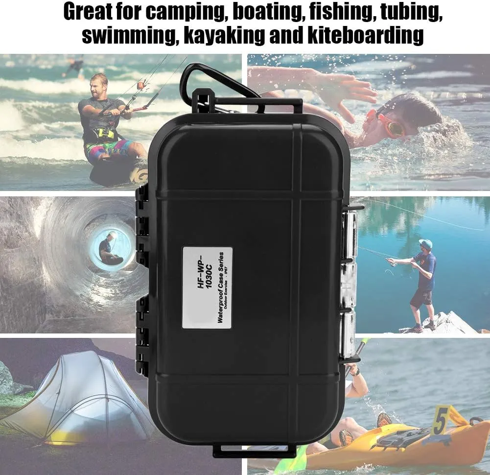 Waterproof Storage Case, Outdoor Survival Waterproof Case Shockproof Storage Case Airtight Carry Box Container for Outdoor Boating Camping(Black)