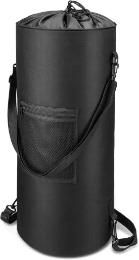 YOOFAN Boat Trash Can - 13 Gallon Waterproof Marine Garbage Bag with Adjustable Straps, Interior Clips & Mesh Pocket | Pontoon Accessories for Boating, Camping, RV (11"x24")