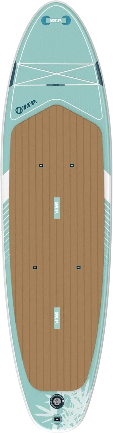 ZUP Helios 10.6 ISUP Inflatable Stand-Up Paddleboard with Adjustable Paddle, Manual Pump, Coiled Leash, Removable Fin, and Backpack-Style Carrying Bag